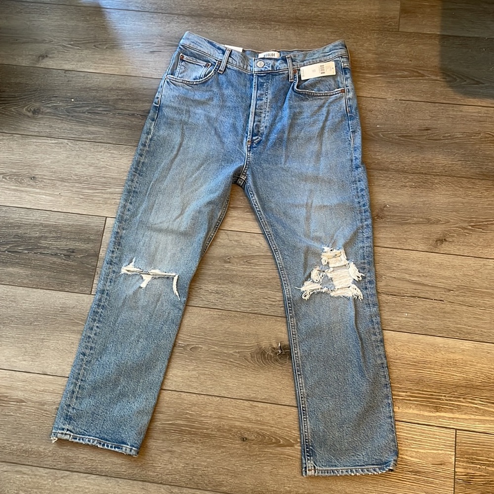 Agolde Riley High Rise Straight Crop Jeans - Picture 2 of 5
